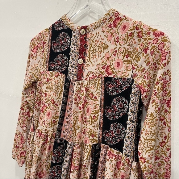 Zara Printed Floral Patchwork Long Sleeve Dress Girls 13-14 - Picture 6 of 8